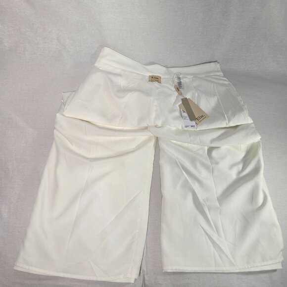 ELIE TAHARI Officecore Mob Wife IVORY Hi-Rise Wide Leg Cropped  Trouser Size 12 - Picture 9 of 16